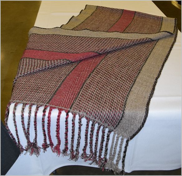 Silverado Spinsters team completed shawl. Photo: Peggy Lundquist.